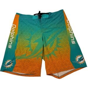 NFL Tem Apparel Miami Dolphings Swim Long Board Shorts MSRP $59 Mint Mens 40